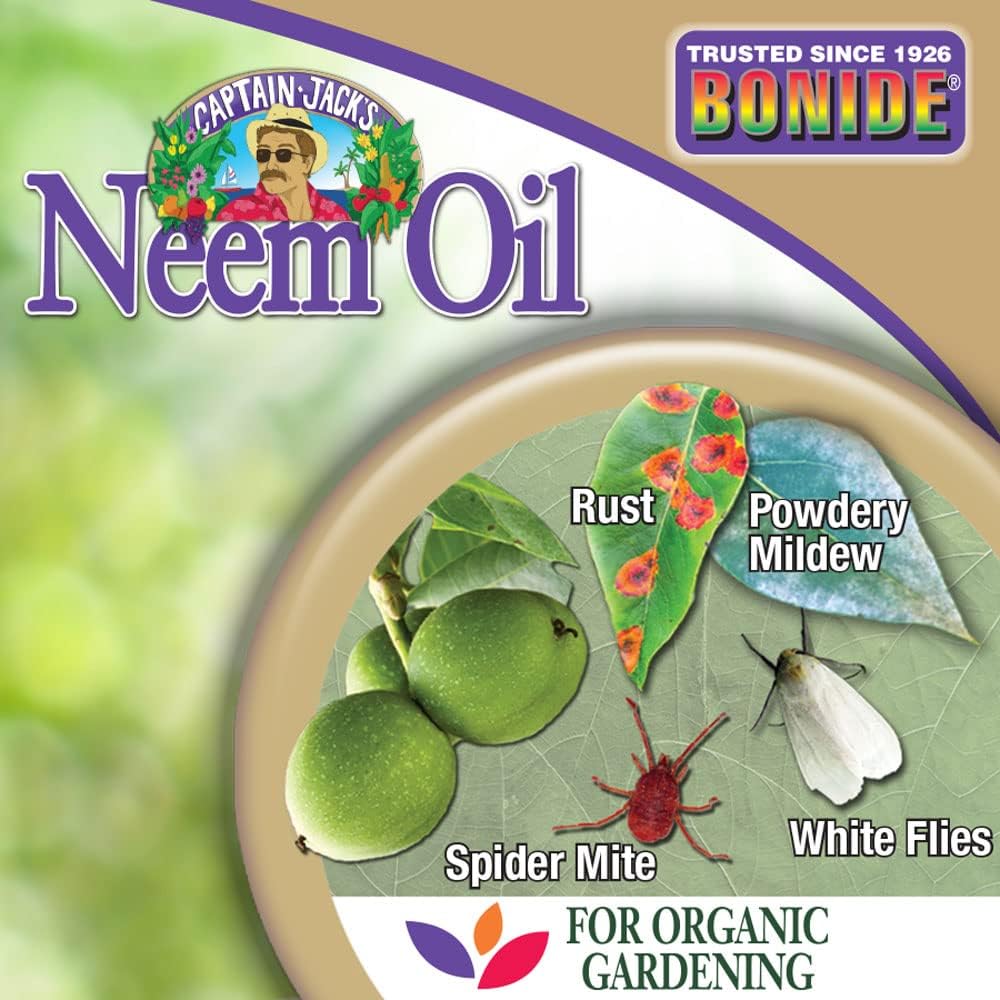 Captain Jack'S Neem Oil, Organic Gardening, 32 Oz Ready-To-Use Spray, Multi-Purpose Fungicide, Insecticide and Miticide