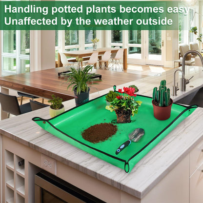 Waterproof Repotting Mat for Indoor Plant Transplanting and Mess Control 27"X 27"