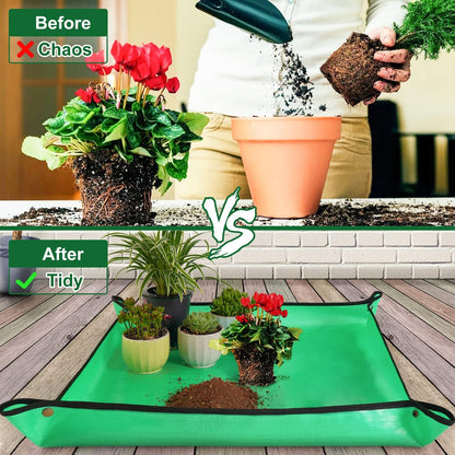 Waterproof Repotting Mat for Indoor Plant Transplanting and Mess Control 27"X 27"